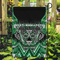 Aotearoa Ngati Maniapoto Garden Flag Maori Tribal Green Paua Shell Pattern DT05 Garden Flag Green - Polynesian Pride