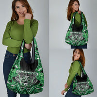 Aotearoa Ngati Maniapoto Grocery Bag Maori Tribal Green Paua Shell Pattern DT05 - Polynesian Pride