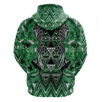 Aotearoa Ngati Maniapoto Hoodie Maori Tribal Green Paua Shell Pattern DT05 - Polynesian Pride