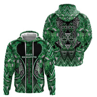Aotearoa Ngati Maniapoto Hoodie Maori Tribal Green Paua Shell Pattern DT05 - Polynesian Pride