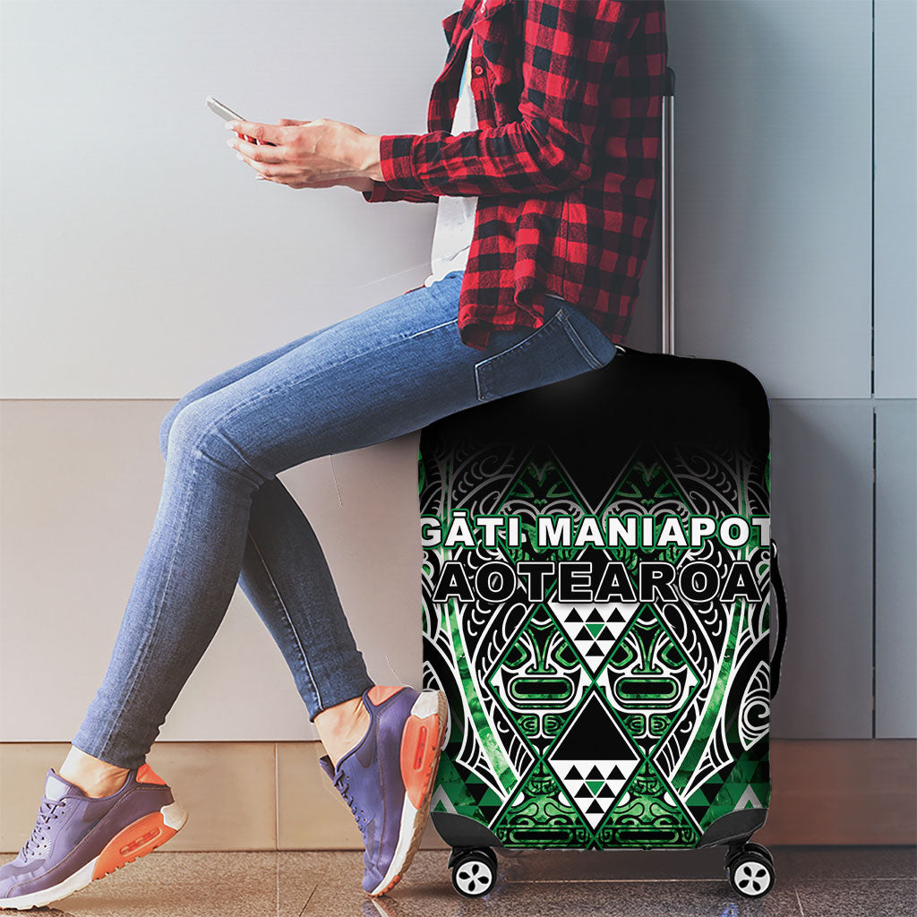 Aotearoa Ngati Maniapoto Luggage Cover Maori Tribal Green Paua Shell Pattern DT05 - Polynesian Pride