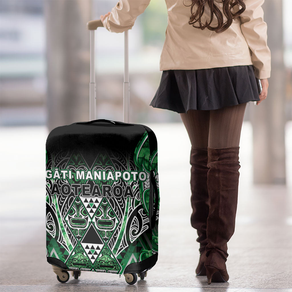 Aotearoa Ngati Maniapoto Luggage Cover Maori Tribal Green Paua Shell Pattern DT05 - Polynesian Pride