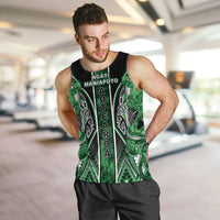 Aotearoa Ngati Maniapoto Men Tank Top Maori Tribal Green Paua Shell Pattern DT05 Green - Polynesian Pride
