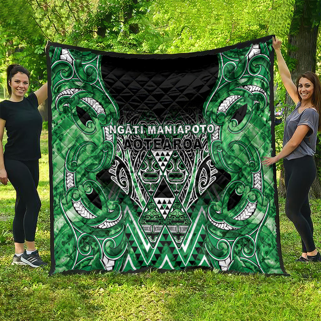 Aotearoa Ngati Maniapoto Quilt Maori Tribal Green Paua Shell Pattern DT05 - Polynesian Pride