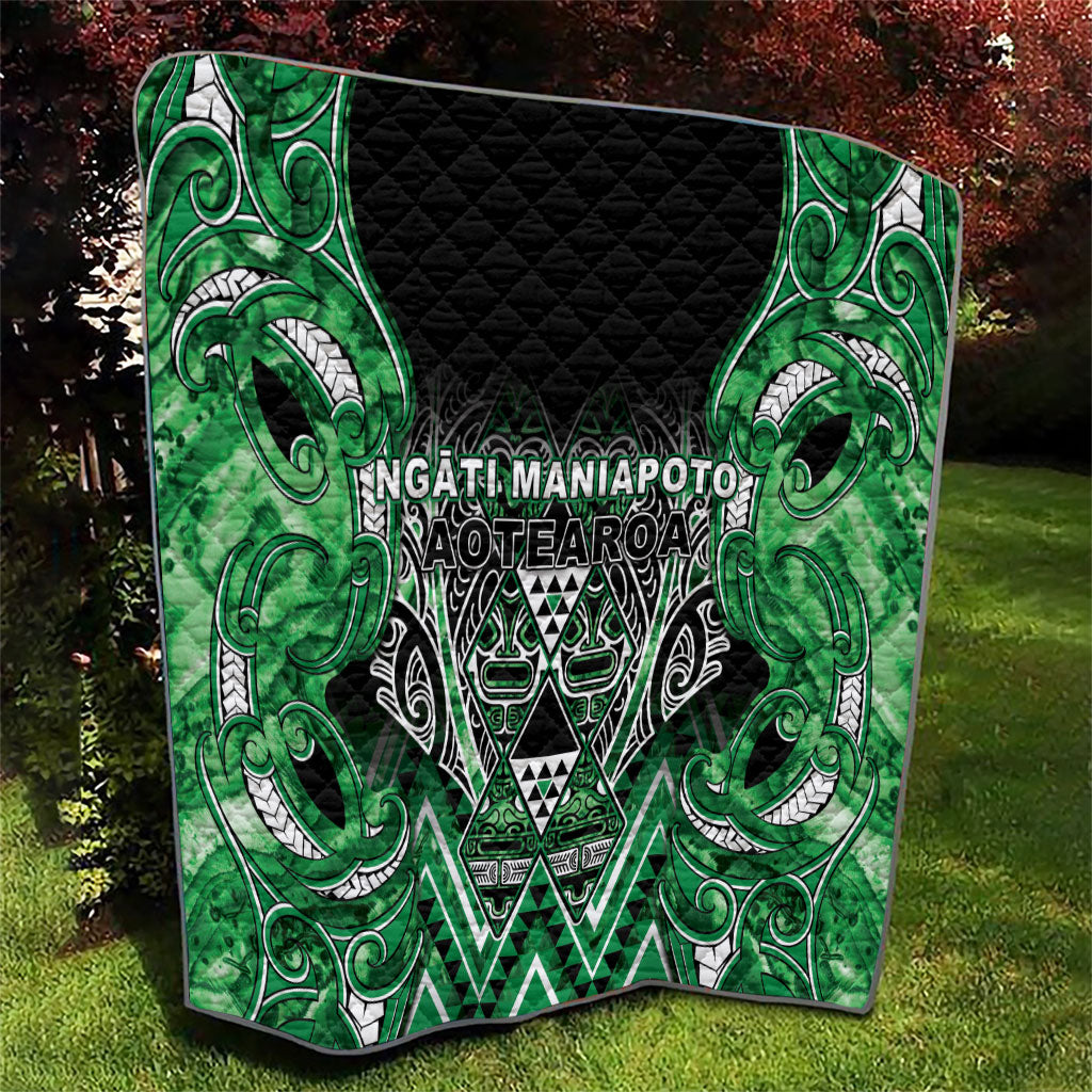 Aotearoa Ngati Maniapoto Quilt Maori Tribal Green Paua Shell Pattern DT05 - Polynesian Pride