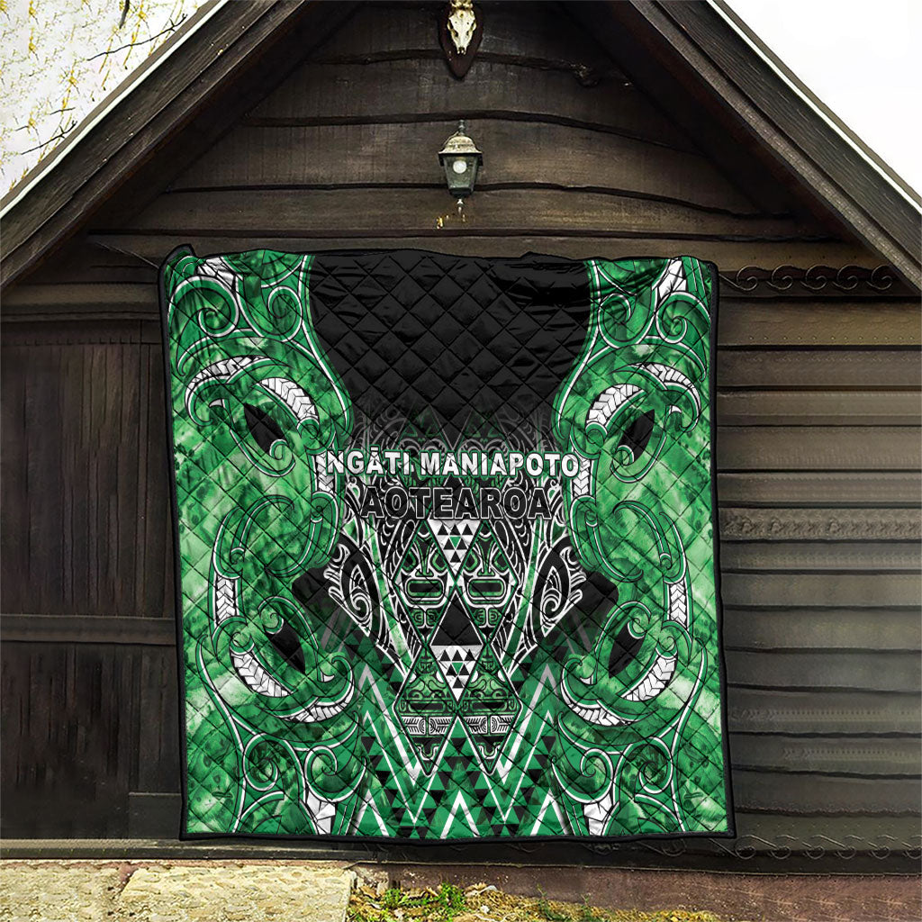 Aotearoa Ngati Maniapoto Quilt Maori Tribal Green Paua Shell Pattern DT05 - Polynesian Pride