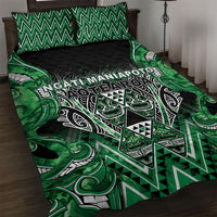 Aotearoa Ngati Maniapoto Quilt Bed Set Maori Tribal Green Paua Shell Pattern DT05 Green - Polynesian Pride