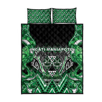 Aotearoa Ngati Maniapoto Quilt Bed Set Maori Tribal Green Paua Shell Pattern DT05 - Polynesian Pride