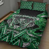 Aotearoa Ngati Maniapoto Quilt Bed Set Maori Tribal Green Paua Shell Pattern DT05 - Polynesian Pride