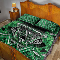 Aotearoa Ngati Maniapoto Quilt Bed Set Maori Tribal Green Paua Shell Pattern DT05 - Polynesian Pride