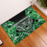 Aotearoa Ngati Maniapoto Rubber Doormat Maori Tribal Green Paua Shell Pattern DT05 - Polynesian Pride
