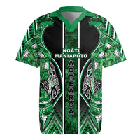 Aotearoa Ngati Maniapoto Rugby Jersey Maori Tribal Green Paua Shell Pattern DT05 Green - Polynesian Pride