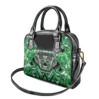 Aotearoa Ngati Maniapoto Shoulder Handbag Maori Tribal Green Paua Shell Pattern DT05 - Polynesian Pride