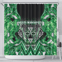 Aotearoa Ngati Maniapoto Shower Curtain Maori Tribal Green Paua Shell Pattern DT05 - Polynesian Pride