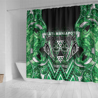 Aotearoa Ngati Maniapoto Shower Curtain Maori Tribal Green Paua Shell Pattern DT05 - Polynesian Pride