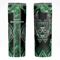 Aotearoa Ngati Maniapoto Skinny Tumbler Maori Tribal Green Paua Shell Pattern DT05 Green - Polynesian Pride