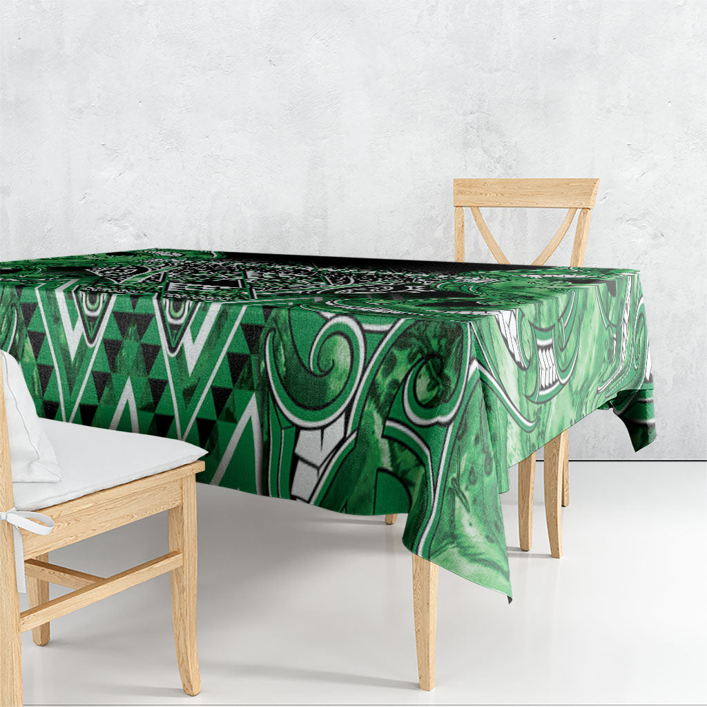 Aotearoa Ngati Maniapoto Tablecloth Maori Tribal Green Paua Shell Pattern DT05 - Polynesian Pride