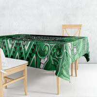 Aotearoa Ngati Maniapoto Tablecloth Maori Tribal Green Paua Shell Pattern DT05 - Polynesian Pride