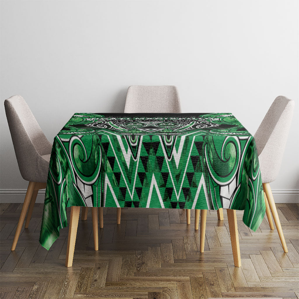 Aotearoa Ngati Maniapoto Tablecloth Maori Tribal Green Paua Shell Pattern DT05 - Polynesian Pride