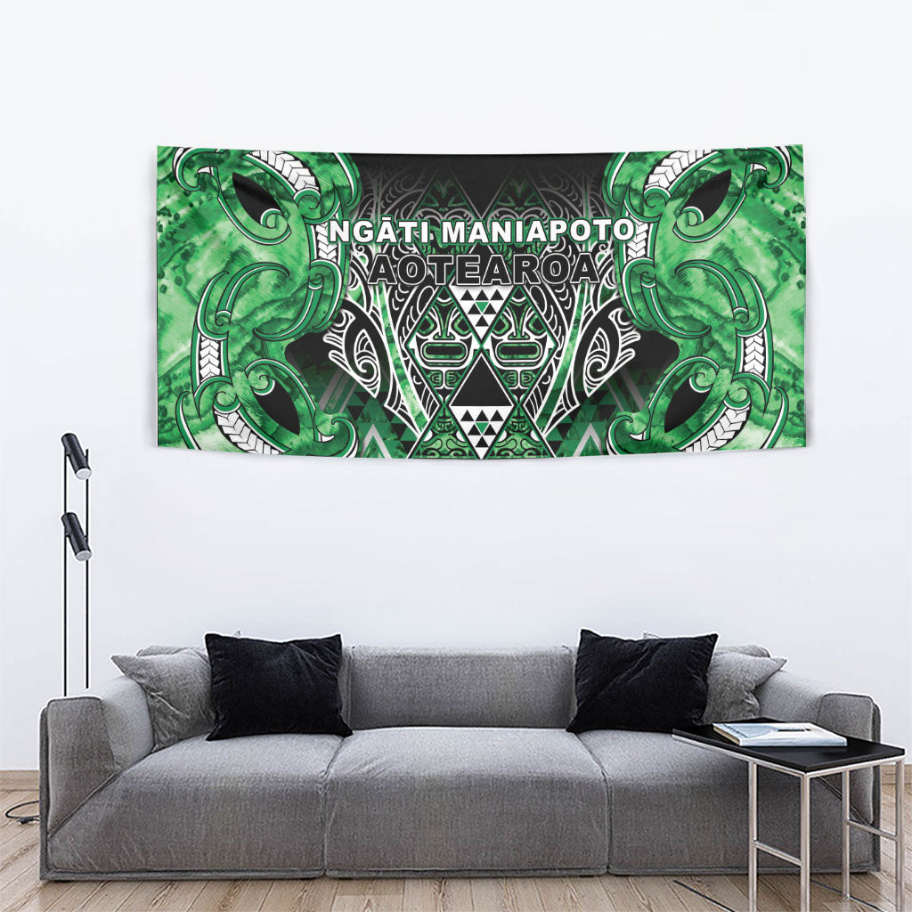 Aotearoa Ngati Maniapoto Tapestry Maori Tribal Green Paua Shell Pattern DT05 - Polynesian Pride