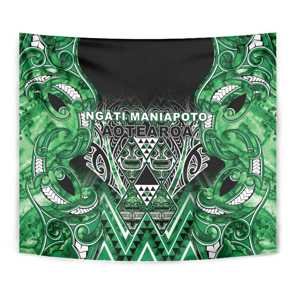 Aotearoa Ngati Maniapoto Tapestry Maori Tribal Green Paua Shell Pattern DT05 - Polynesian Pride