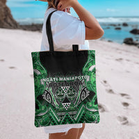 Aotearoa Ngati Maniapoto Tote Bag Maori Tribal Green Paua Shell Pattern DT05 - Polynesian Pride