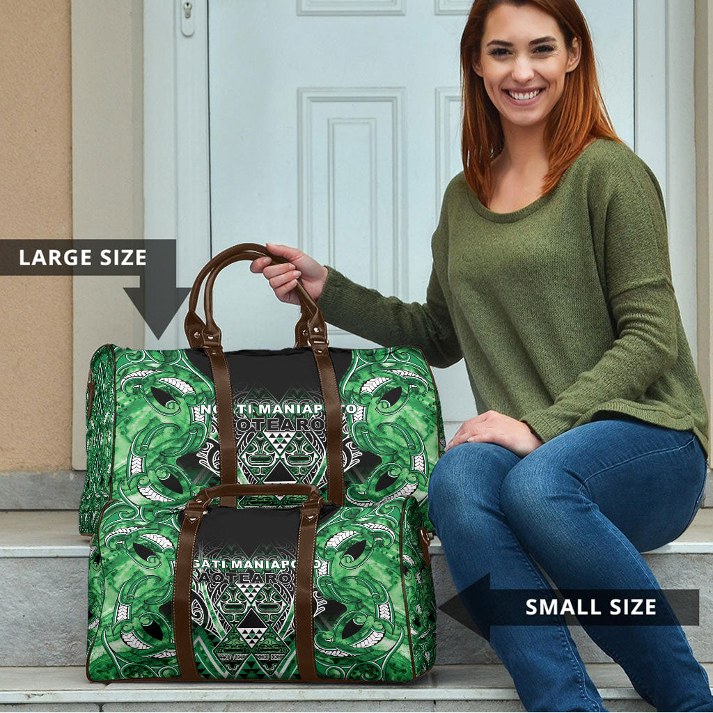 Aotearoa Ngati Maniapoto Travel Bag Maori Tribal Green Paua Shell Pattern DT05 - Polynesian Pride
