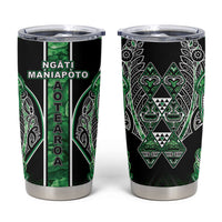 Aotearoa Ngati Maniapoto Tumbler Cup Maori Tribal Green Paua Shell Pattern DT05 Green - Polynesian Pride