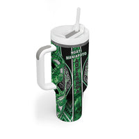Aotearoa Ngati Maniapoto Tumbler With Handle Maori Tribal Green Paua Shell Pattern DT05 - Polynesian Pride