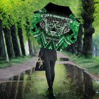 Aotearoa Ngati Maniapoto Umbrella Maori Tribal Green Paua Shell Pattern DT05 - Polynesian Pride