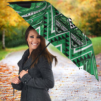Aotearoa Ngati Maniapoto Umbrella Maori Tribal Green Paua Shell Pattern DT05 - Polynesian Pride