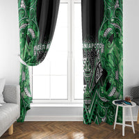 Aotearoa Ngati Maniapoto Window Curtain Maori Tribal Green Paua Shell Pattern DT05 - Polynesian Pride