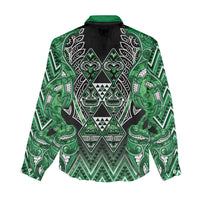 Aotearoa Ngati Maniapoto Women Casual Shirt Maori Tribal Green Paua Shell Pattern DT05 - Polynesian Pride