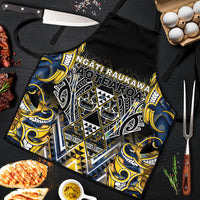 Aotearoa Ngati Raukawa Apron Maori Tribal Yellow And Navy Paua Shell Pattern DT05 Yellow - Polynesian Pride