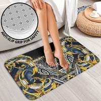 Aotearoa Ngati Raukawa Bathroom Set Maori Tribal Yellow And Navy Paua Shell Pattern DT05 - Polynesian Pride