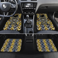 Aotearoa Ngati Raukawa Car Mats Maori Tribal Yellow And Navy Paua Shell Pattern DT05 Set 4pcs Yellow - Polynesian Pride