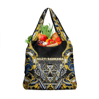 Aotearoa Ngati Raukawa Grocery Bag Maori Tribal Yellow And Navy Paua Shell Pattern DT05 1-pack One Size Yellow - Polynesian Pride