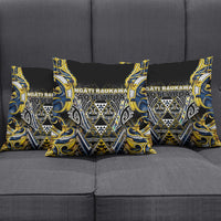 Aotearoa Ngati Raukawa Pillow Cover Maori Tribal Yellow And Navy Paua Shell Pattern DT05 - Polynesian Pride