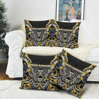 Aotearoa Ngati Raukawa Pillow Cover Maori Tribal Yellow And Navy Paua Shell Pattern DT05 - Polynesian Pride