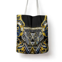 Aotearoa Ngati Raukawa Tote Bag Maori Tribal Yellow And Navy Paua Shell Pattern DT05 - Polynesian Pride