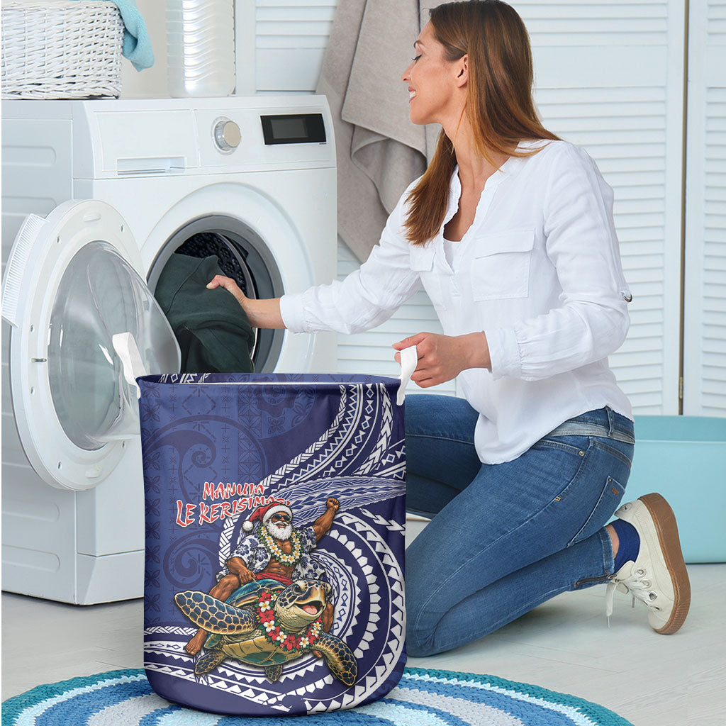 Samoa Christmas Laundry Basket Santa Riding Sea Turtle DT05 - Polynesian Pride