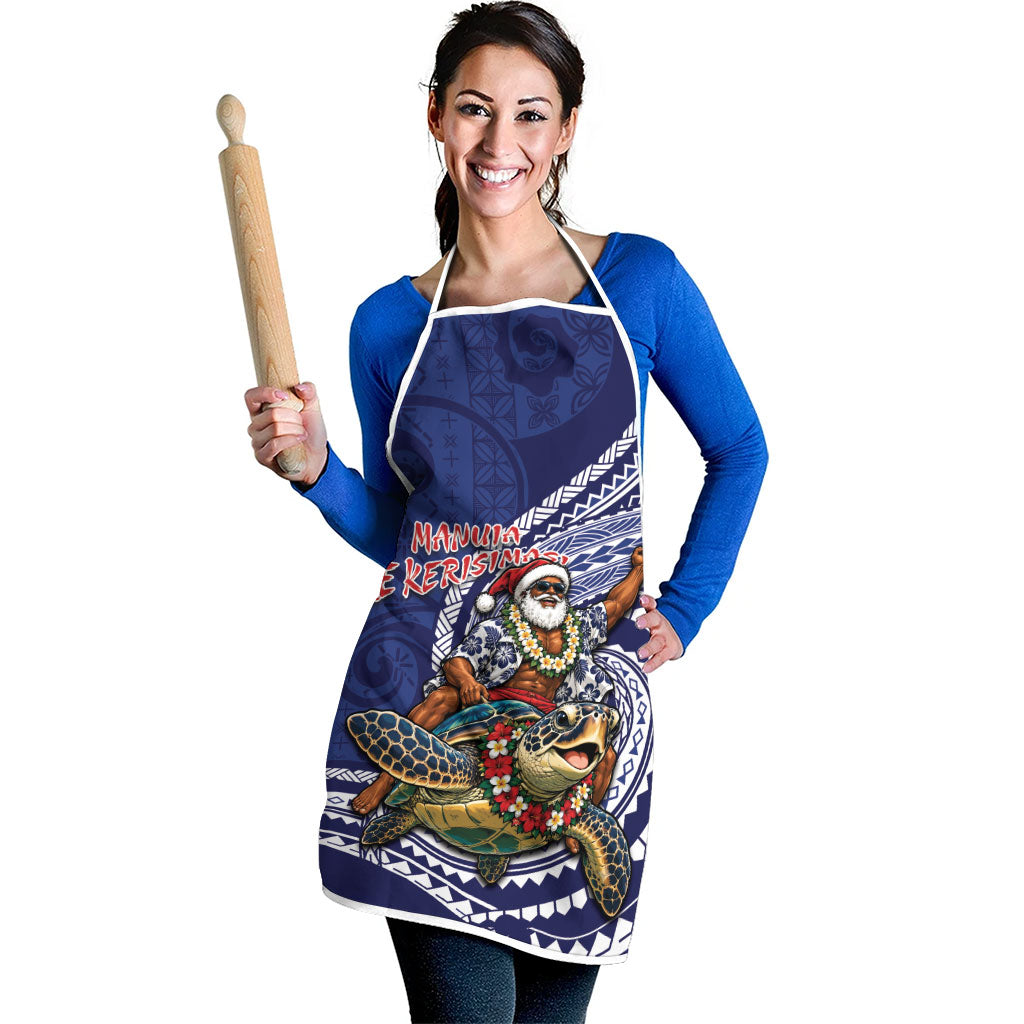 Samoa Christmas Apron Santa Riding Sea Turtle DT05 - Polynesian Pride