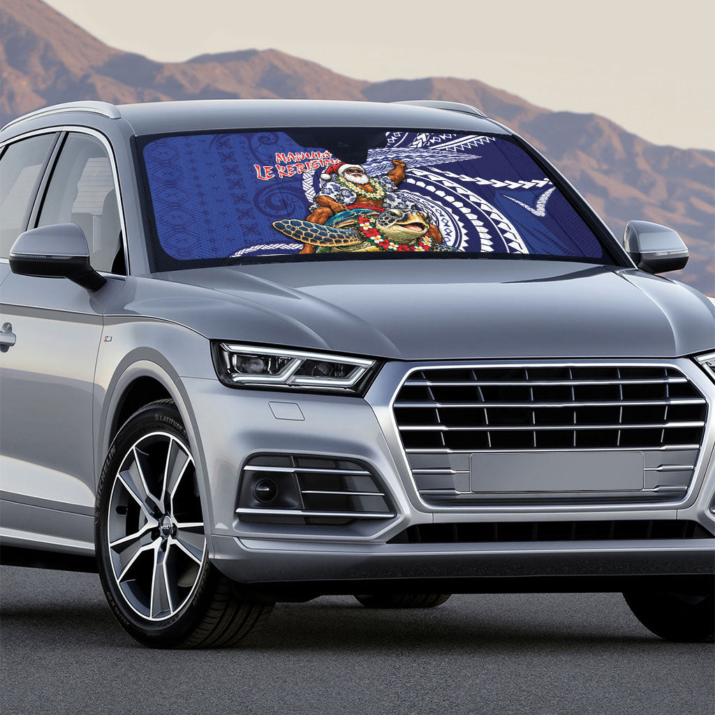 Samoa Christmas Auto Sun Shade Santa Riding Sea Turtle DT05 - Polynesian Pride