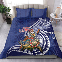 Samoa Christmas Bedding Set Santa Riding Sea Turtle DT05 - Polynesian Pride