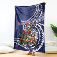 Samoa Christmas Blanket Santa Riding Sea Turtle DT05 - Polynesian Pride