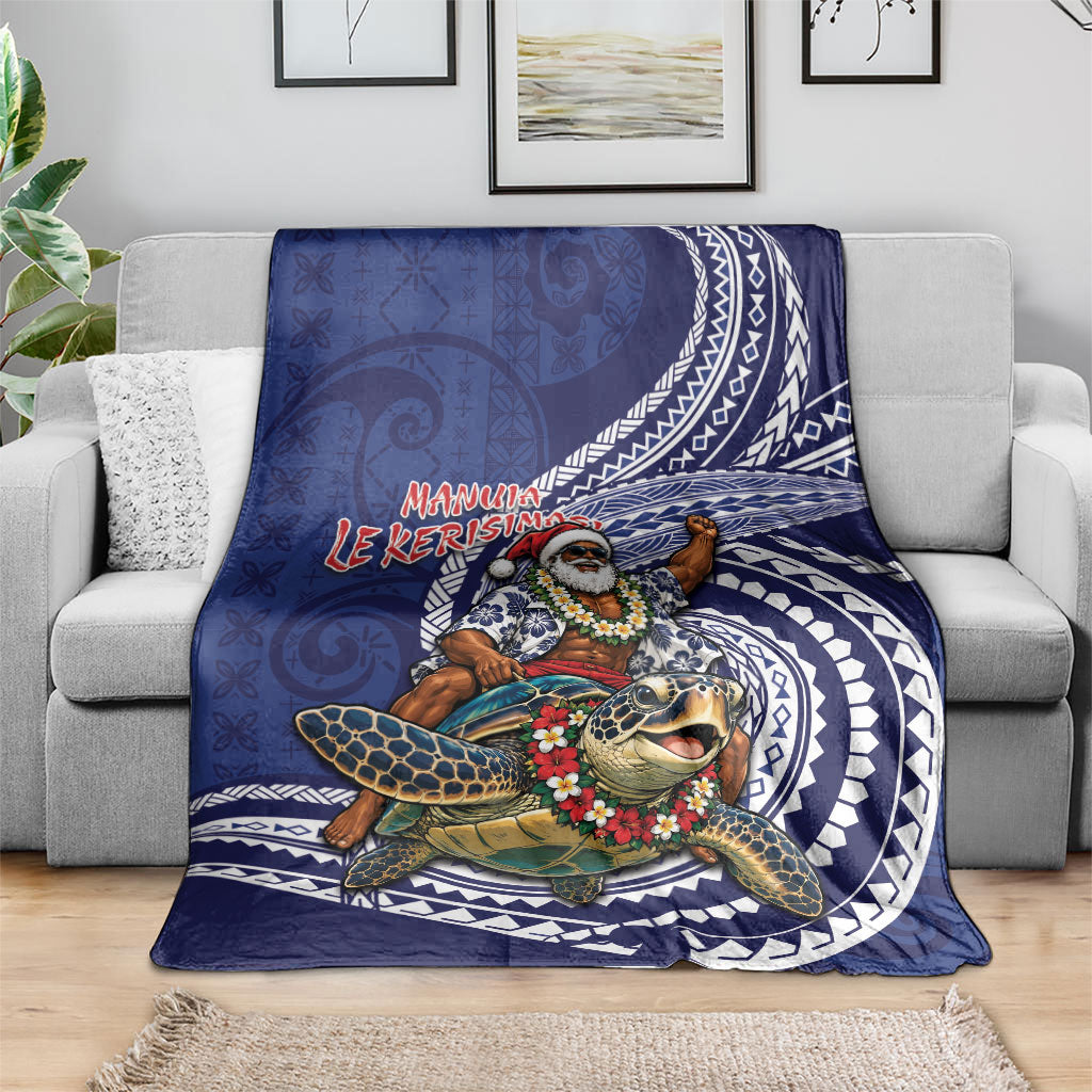 Samoa Christmas Blanket Santa Riding Sea Turtle DT05 - Polynesian Pride