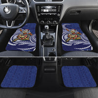 Samoa Christmas Car Mats Santa Riding Sea Turtle DT05 Set 4pcs Navy - Polynesian Pride