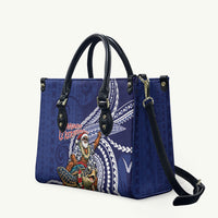 Samoa Christmas Leather Bag Santa Riding Sea Turtle DT05 Navy - Polynesian Pride
