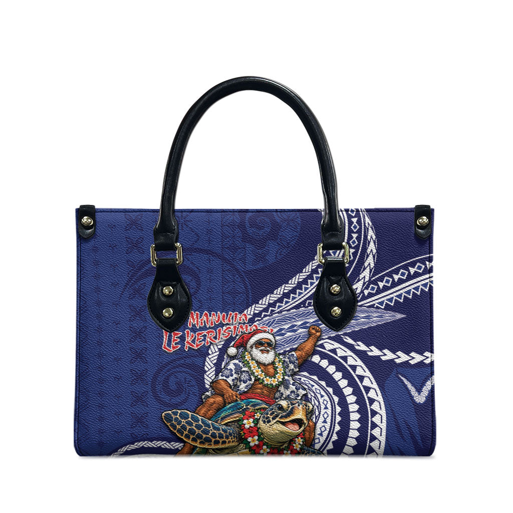 Samoa Christmas Leather Bag Santa Riding Sea Turtle DT05 - Polynesian Pride