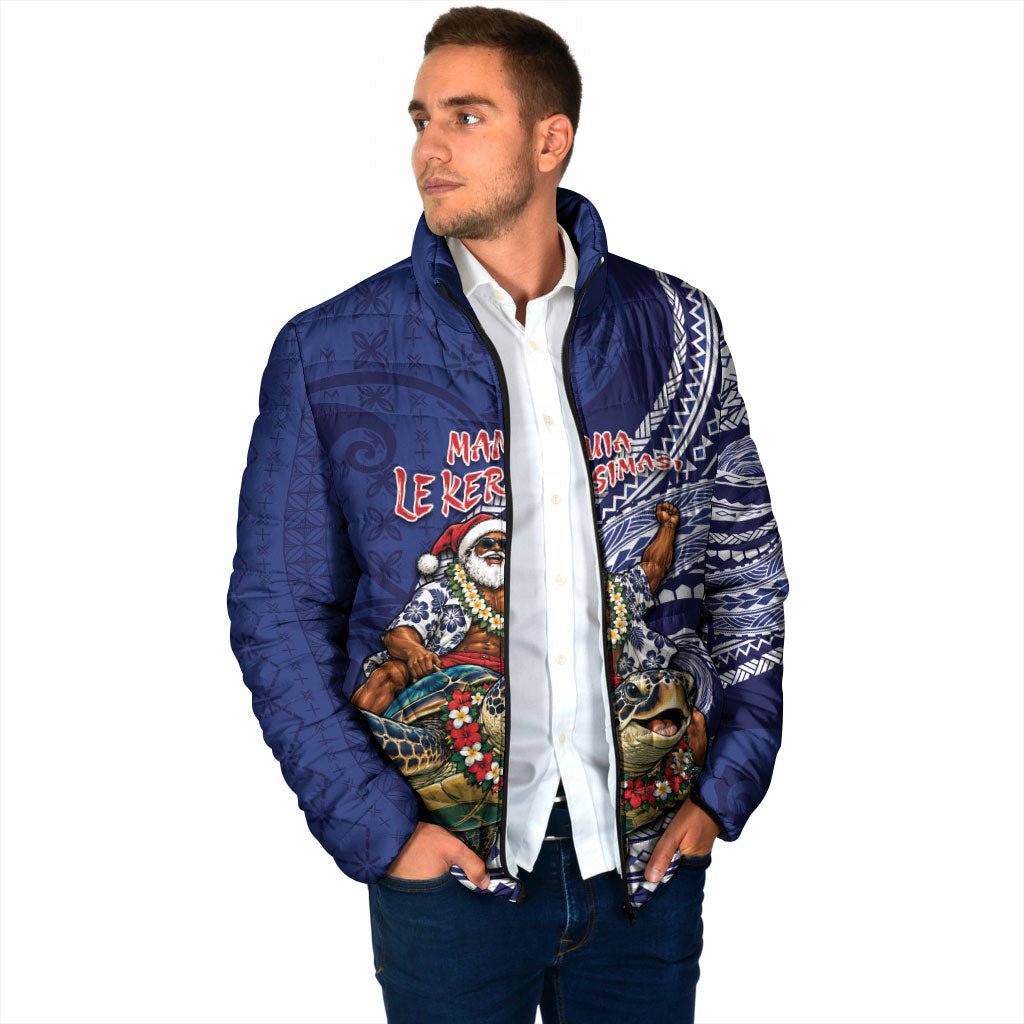 Samoa Christmas Padded Jacket Santa Riding Sea Turtle DT05 - Polynesian Pride